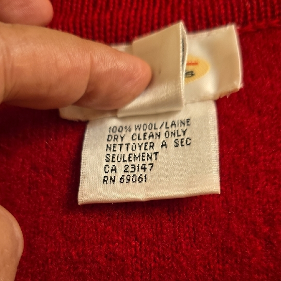 Wool Talbots Red Women's Sweater Cardigan - Picture 9 of 13